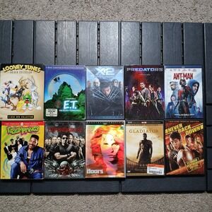 DVD Huge Bundle Lot (10) Shows and Movies- Gladiator ET‎ Fresh Prince Antman VG1